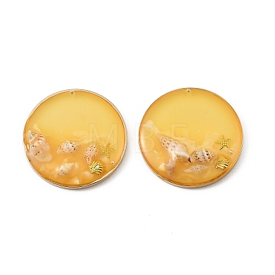 Brass & Resin Pendants KK-H276-01KCG-02-1