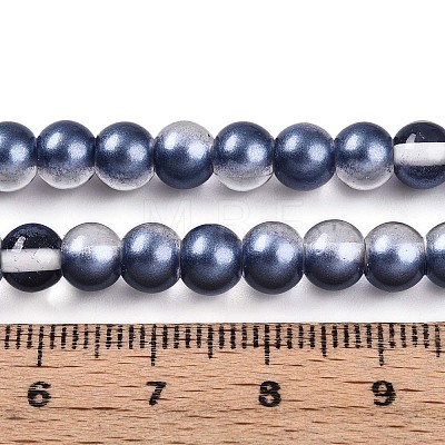 Baking Paint Transparent Glass Beads Strands DGLA-N011-6mm-08-1