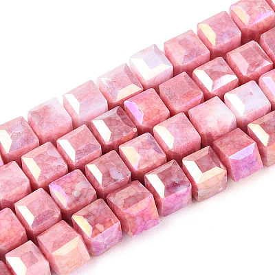 Anti-Tarnish Electroplate Glass Beads Strands GLAA-T025-6mm-10F-1