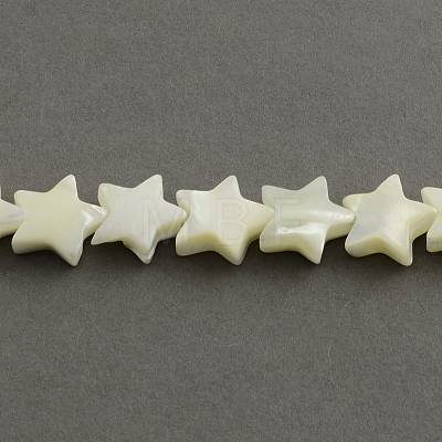 Star Shape Natural Sea Shell Bead Strands SSHEL-R022-1