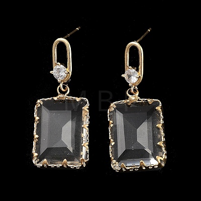 Brass Micro Pave Cubic Zirconia Stud Earring EJEW-Q800-62G-1