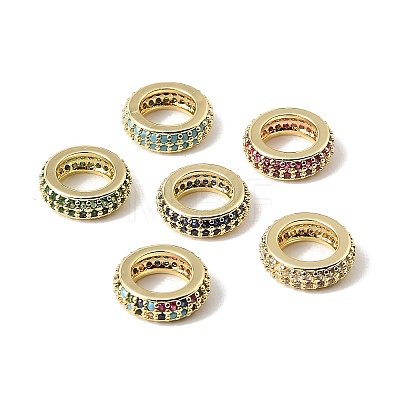 Brass Micro Pave Cubic Zirconia Beads CU-CBA389D-04G-1
