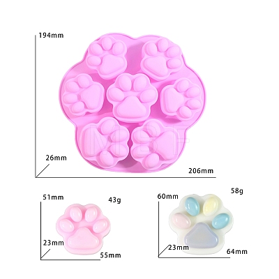 Proud DIY Pinch Mold 7-in-1 Multiple Specifications Cat Paw Print Fun Silicone Baking Jelly Supplementary Food Molds PW-WG71FFF-01-1