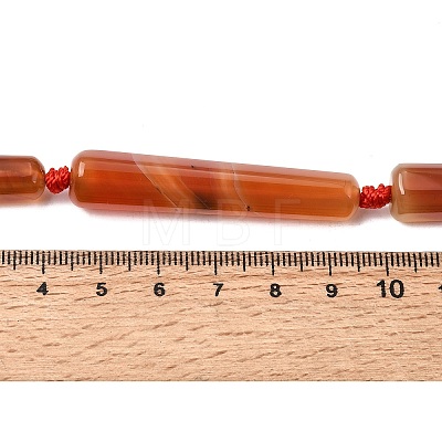 Natural Dyed & Heated Red Agate Beads Strands G-T151-A02-01A-1