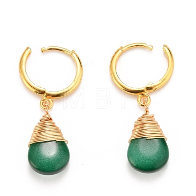 Brass Huggie Hoop Earrings EJEW-JE04399-04-1