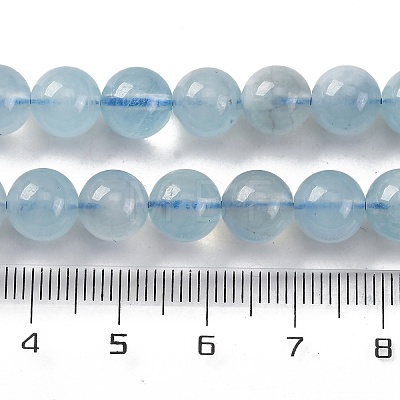 Natural Aquamarine Bead Strands G-J376-23-8mm-A-1