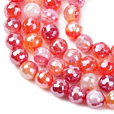 Natural Banded Agate Beads Strands G-B191-A01-8mm-1