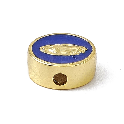 Real 18K Gold Plated Brass Enamel Beads KK-A170-02G-04-1