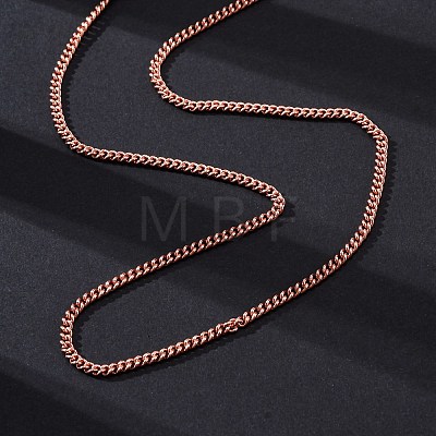 Brass Cuban Link Chain Necklaces for Women NJEW-D302-57RG-1