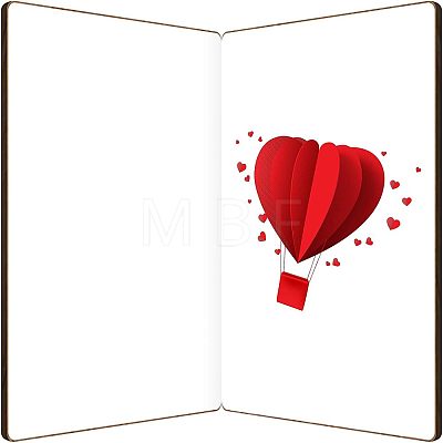 MDF Greeting Card & Paper Envelope with Bowknot AJEW-WH0203-003-1