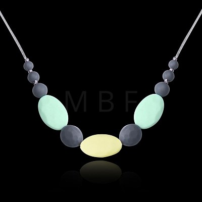 Fashion Silicone Beaded Necklaces NJEW-BB20649-1