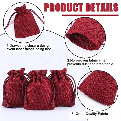 Beebeecraft 24Pcs Burlap Packing Pouches Drawstring Bags ABAG-BBC0001-07D-1