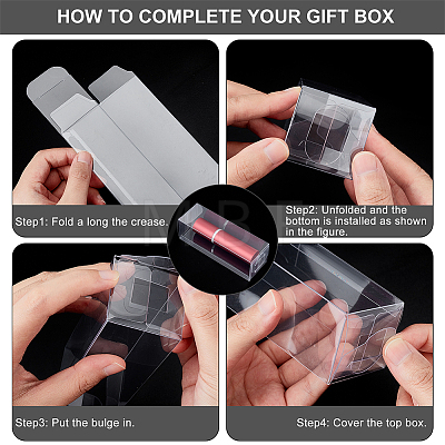  30Pcs Rectangle Transparent Plastic PVC Box Gift Packaging CON-NB0002-11-1