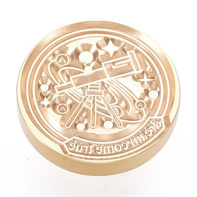 Brass Wax Sealing Stamp AJEW-F047-B05-1