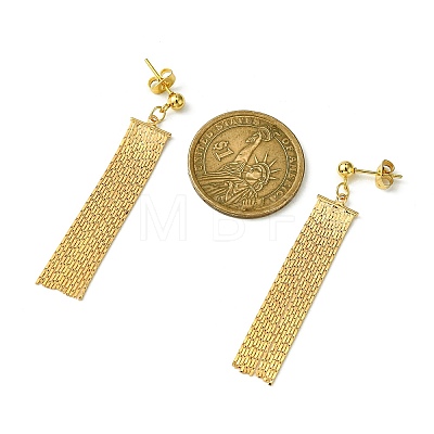 Brass Coreana Chain Tassel Earrings EJEW-JE05520-1