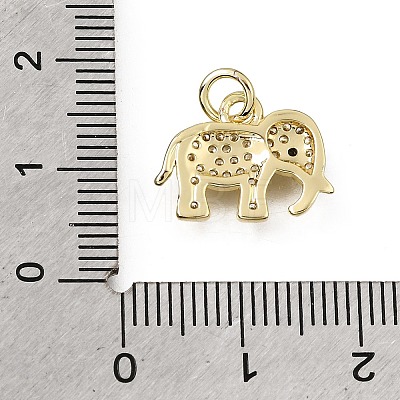 Brass Micro Pave Black Cubic Zirconia Charms CU-L001-18G-05-1