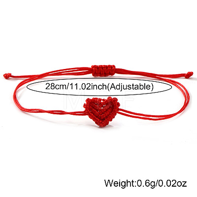 Handmade Minimalist Woven Heart Friendship Adjustable Polyester Cord Bracelets for Unisex LU3037-1