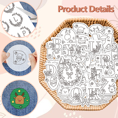 4 Sheets 11.6x8.2 Inch Stick and Stitch Embroidery Patterns DIY-WH0455-227-1