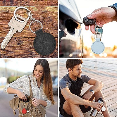 10Pcs PU Leather Keychains KEYC-YW00295-01-1