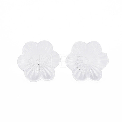 Flower Transparent Acrylic Bead Caps X-OACR-T003-19-1