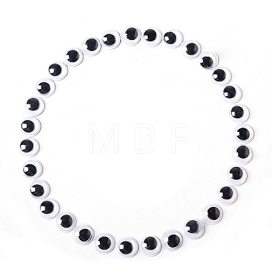 Black & White Plastic Wiggle Googly Eyes Cabochons DOLL-PW0001-077B-1