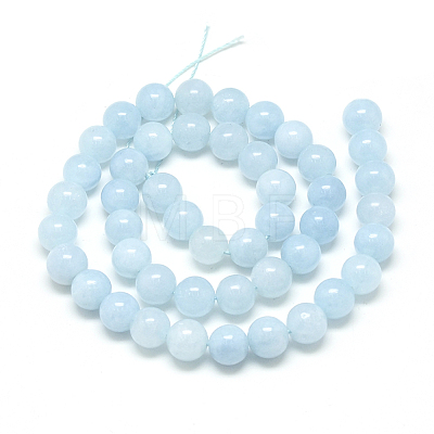 Natural Aquamarine Beads Strands X-G-S150-08-10mm-1