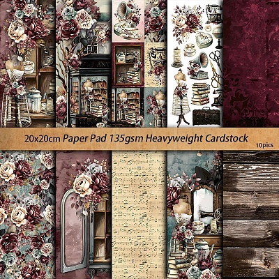 10Pcs 10 Styles Scrapbook Paper Pad PW-WG65A68-01-1