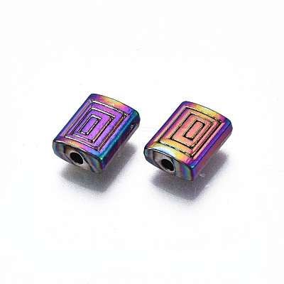 Rack Plating Rainbow Color Alloy Beads PALLOY-S180-358-1