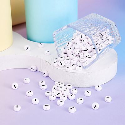 500Pcs Acrylic Horizontal Hole Letter Beads OACR-YS0001-03I-1