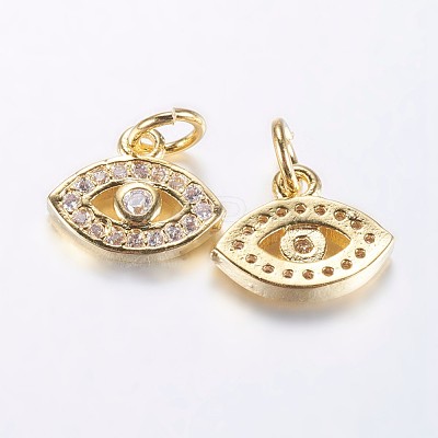 Long-Lasting Plated Brass Micro Pave Cubic Zirconia Charms ZIRC-F069-34G-1