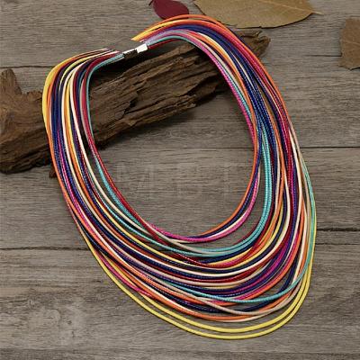 Bohemian Style Imitation Leather Cord Multi Layered Necklaces FS-WGA8CEB-03-1