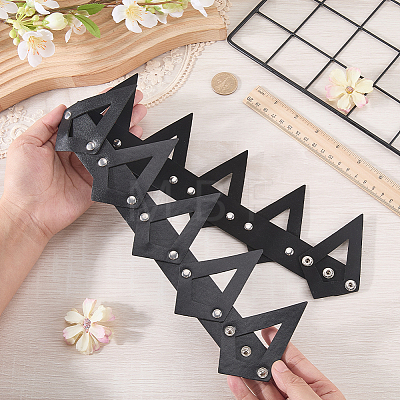 PU Imitation Leather Crown Headbands AJEW-WH20019-119-1