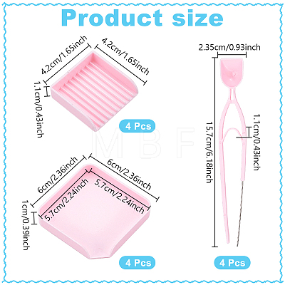 4Pcs ABS Plastic DIY Melty Beads Fuse Beads Tweezers & 8Pcs Sets Beads Tray DIY-NB0015-97-1