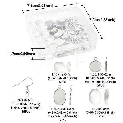 DIY Blank Dome Dangle Earrings Making Kit DIY-YW0002-03-1