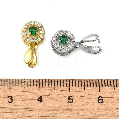 Rack Plating Brass Micro Pave Cubic Zirconia Ice Pick Pinch Bails KK-K340-28A-1