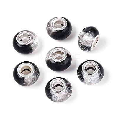 Transparent Resin Rondelle European Beads RESI-N044-02A-1