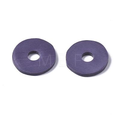 Flat Round Eco-Friendly Handmade Polymer Clay Beads CLAY-R067-12mm-04-1