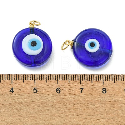 Handmade Evil Eye Lampwork Pendants PALLOY-JF05636-01-1