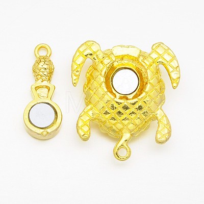 Alloy Rhinestones Magnetic Clasps with Loops X-ALRI-O015-02-1