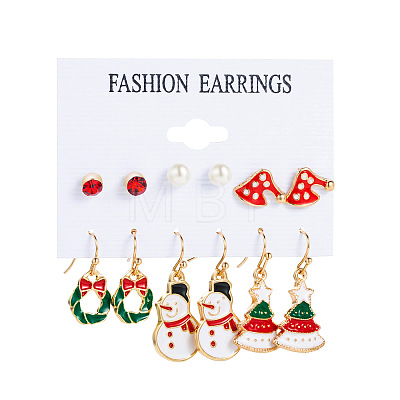 6 Pairs Alloy Enamel Earring Sets WG06580-08-1