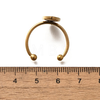 304 Stainless Steel Open Cuff Ring Components X-STAS-M057-01F-G-1