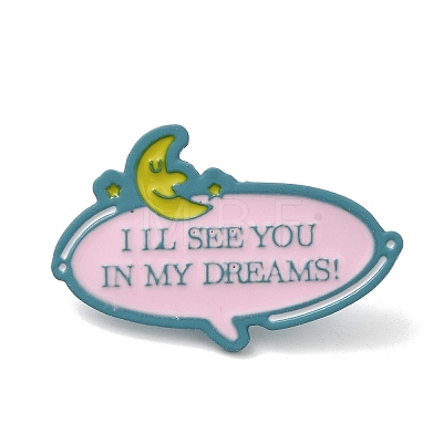 Inspirational Word I'll See You In My Dreams Enamel Pins JEWB-G032-02E-1