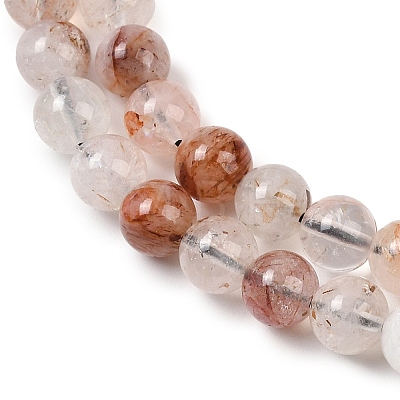 Natural Black Gold Rutilated Quartz Beads Strands X-G-P596-6mm-02-1