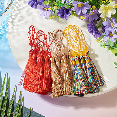 24Pcs 3 Colors Polyester Tassel Decorations OCOR-TADJ0007-01E-1