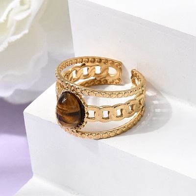 304 Stainless Steel Cuff Open Rings RJEW-F213-03G-11-1