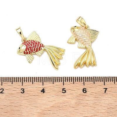 Brass Enamel Pendants KK-K417-06G-1
