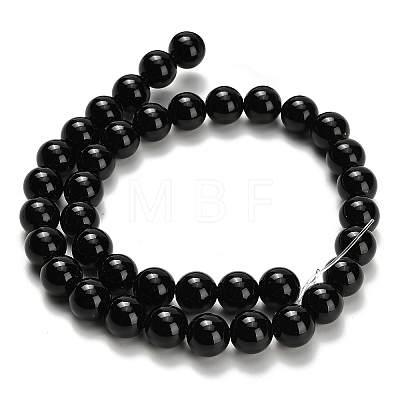 Natural Black Onyx(Dyed & Heated) Beads Strands G-H329-C06-10mm-1
