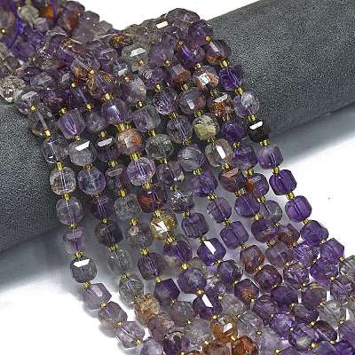 Natural Purper Lodolite Quartz Beads Strands G-K389-A11-01-1