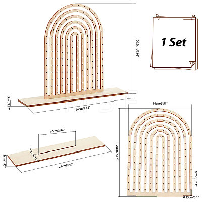 Custom Rainibow Wood Earring Display Stands EDIS-WH0015-10-1