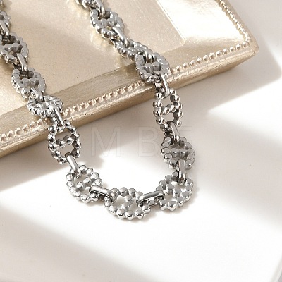 304 Stainless Steel Oval Link Chains Bracelets for Men & Women BJEW-D042-47P-1